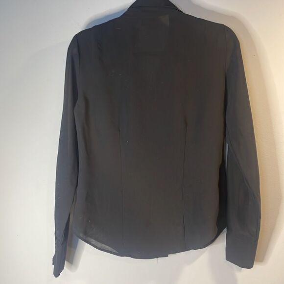 Black Sheer Button Blouse - Picture 6 of 9